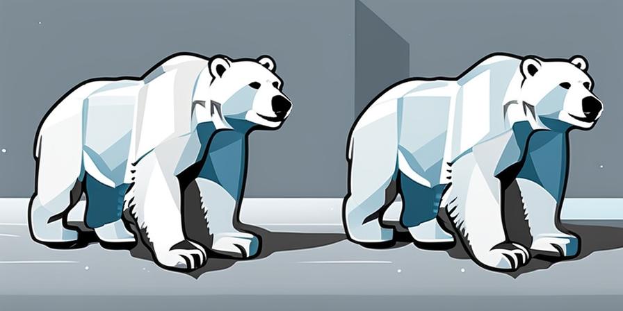 Oso polar solitario en bloque de hielo.