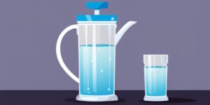 Vaso de agua con sustancias tóxicas - Advertencia