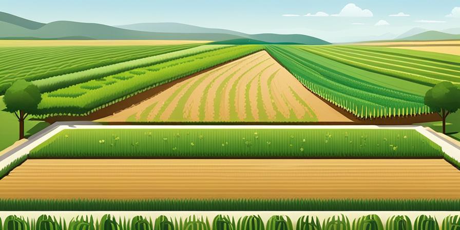Campo agrícola con irrigación eficiente