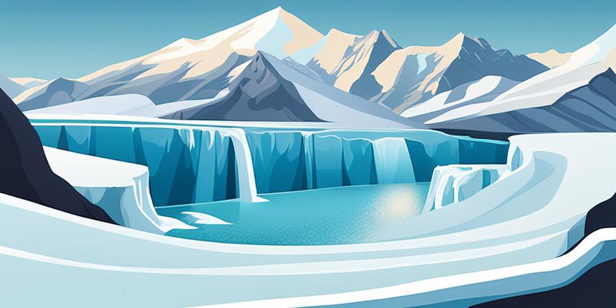 Glaciar brillante en riesgo hídrico